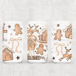 North Pole Gingerbread UV DTF Can Wrap
