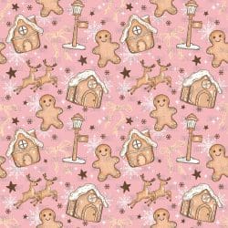 North Pole Gingerbread PINK seamless (vinyl)