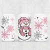 Pink Snowman UV DTF Can Wrap