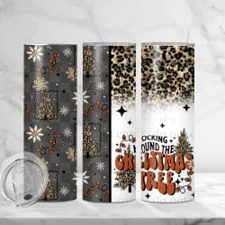 Rocking Around Cheetah Tree (Sublimation Wrap) 20 oz Skinny