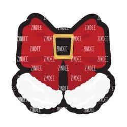 Santa Fluffy Bow – Acrylic Badge Reel Blank (2") No Hole | Optional Sticker or UV DTF