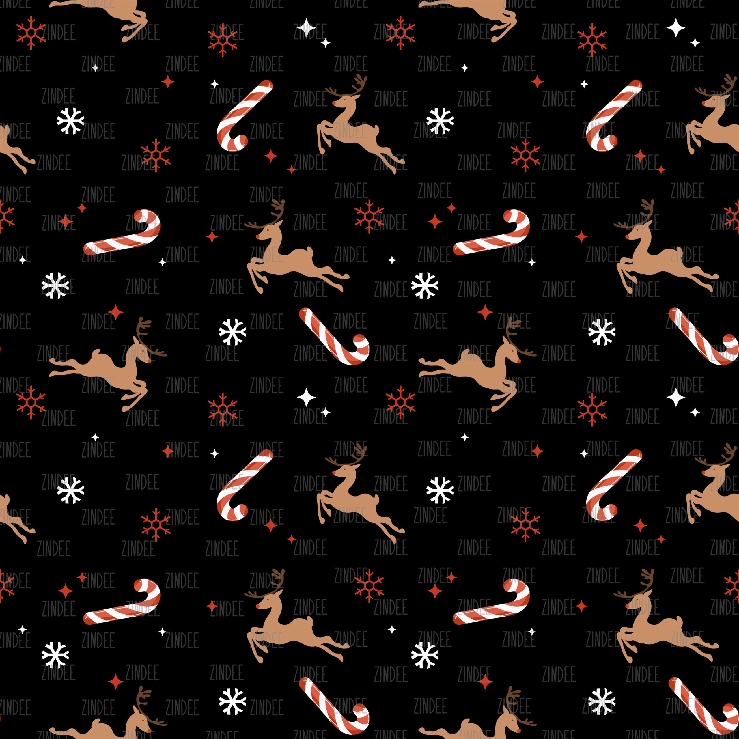 Reindeer Candy Canes seamless (vinyl)