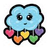 Love Heart Cloud Drops Acrylic Blank- Sticker- UV DTF (1.5 inch)