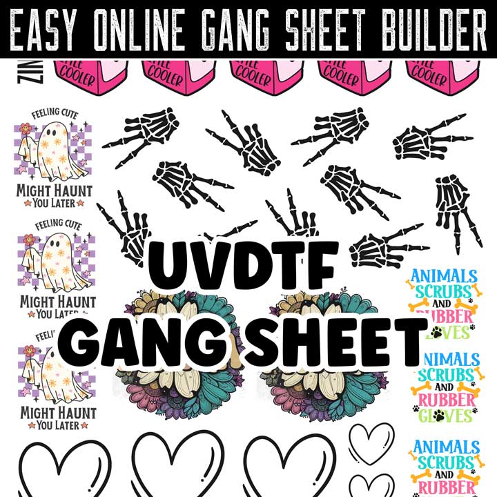 UV DTF Gang Sheet with Gang Sheet Builder