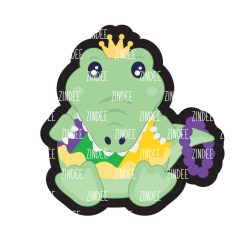 Alligator Mardi Gras Acrylic Blank- Sticker- UV DTF (2 inch) NO HOLE