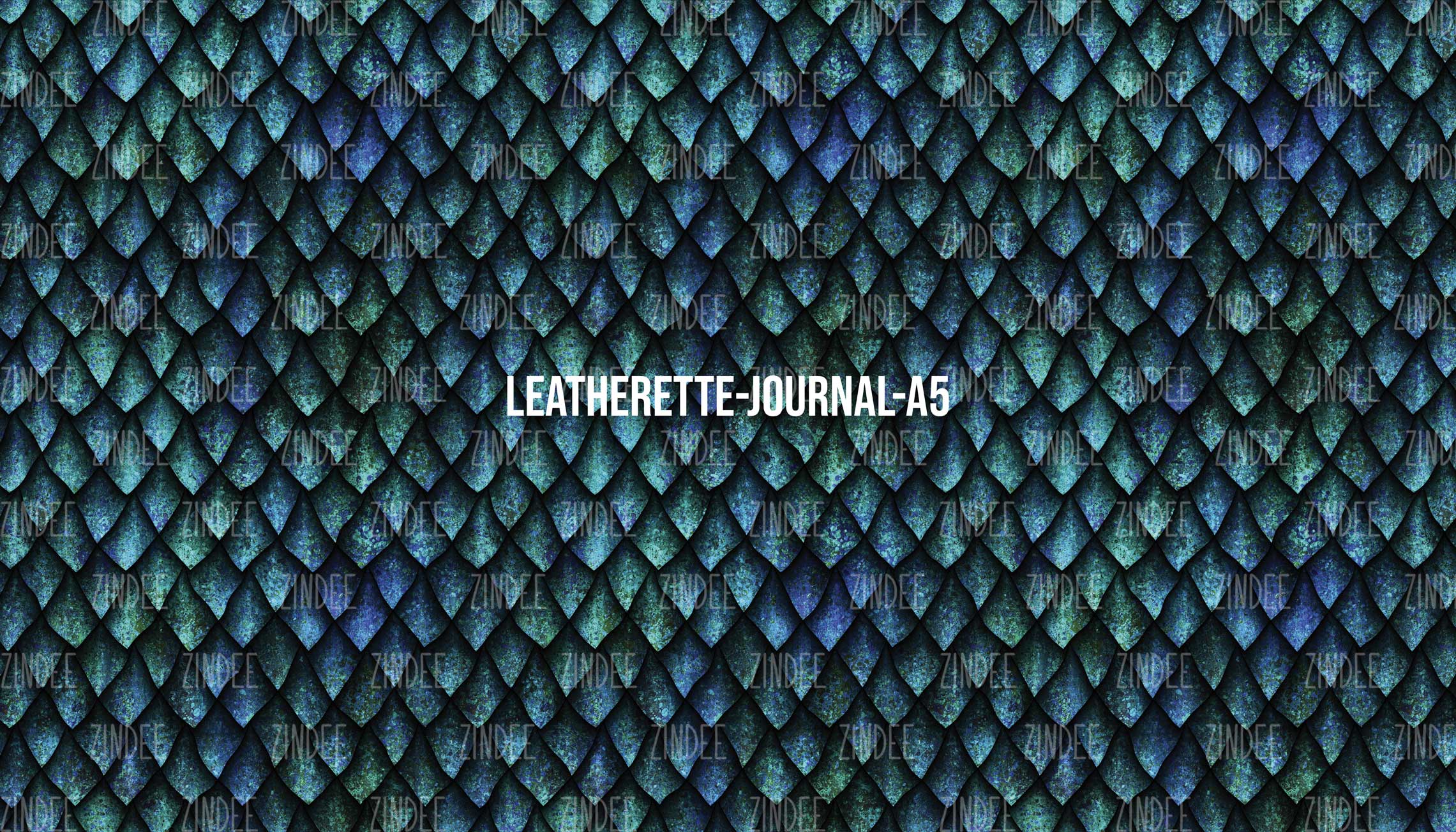 Grunge Blue Dragon- Journal Size- A5 (Faux Leather)