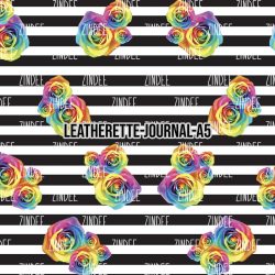 Black White Colorful Roses- Journal Size- A5 (Faux Leather)