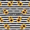 Black White Stripe Sunflower- Journal Size- A5 (Faux Leather)