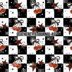 Checker Cheetah Cherries - Journal Size- A5 (Faux Leather)