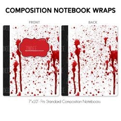 Blood Spatter – Composition Notebook Wrap (Classic) | Vinyl Notebook Cover