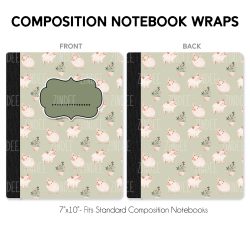 Composition Notebook Wrap- Pig Watercolor