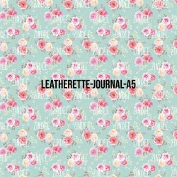 Mint Pink Floral- Journal Size- A5 (Faux Leather)