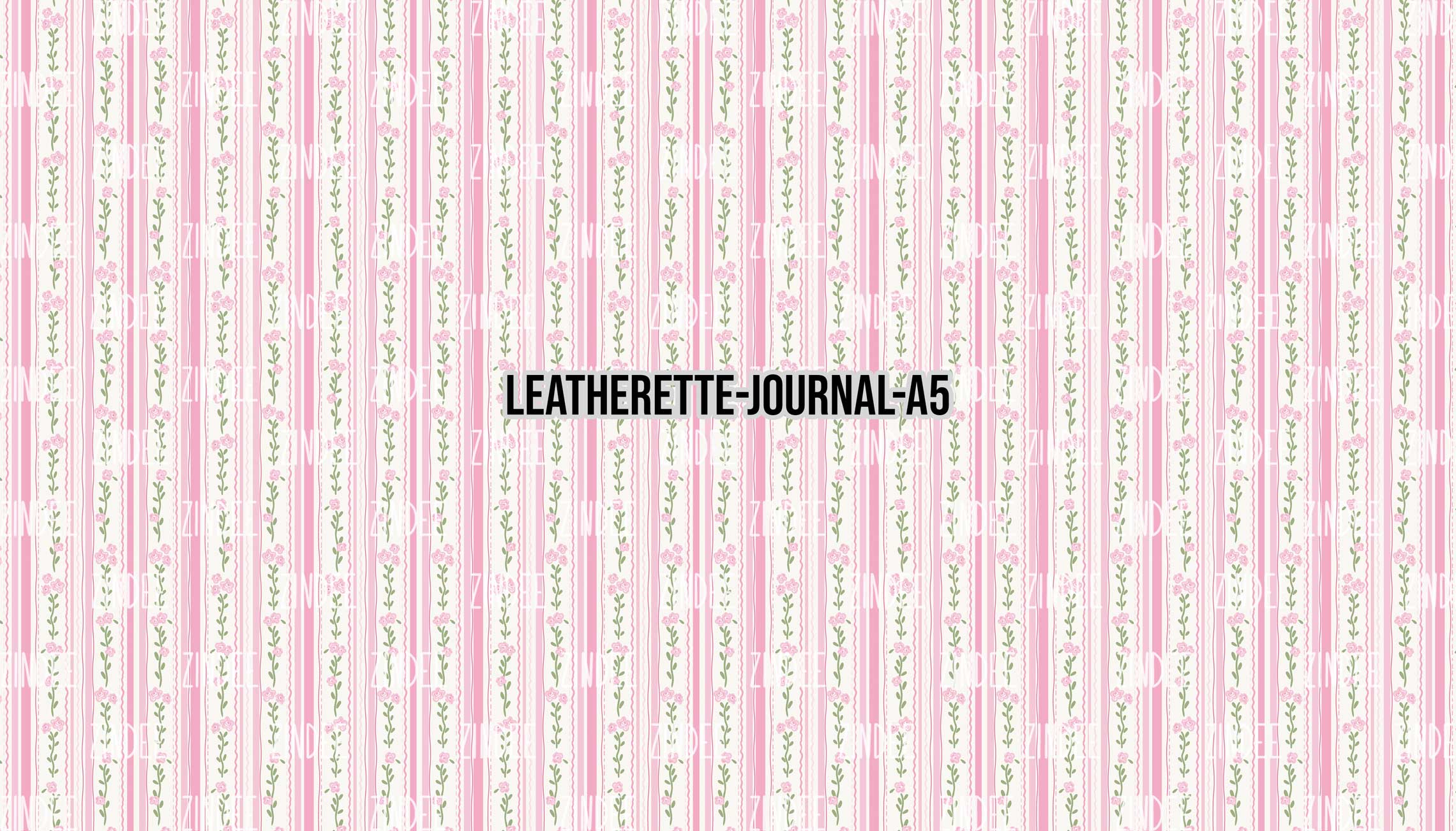 Rosey Stripe Wallpaper - Journal Size- A5 (Faux Leather)