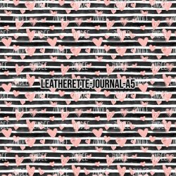 Stripe Hearts- Journal Size- A5 (Faux Leather)