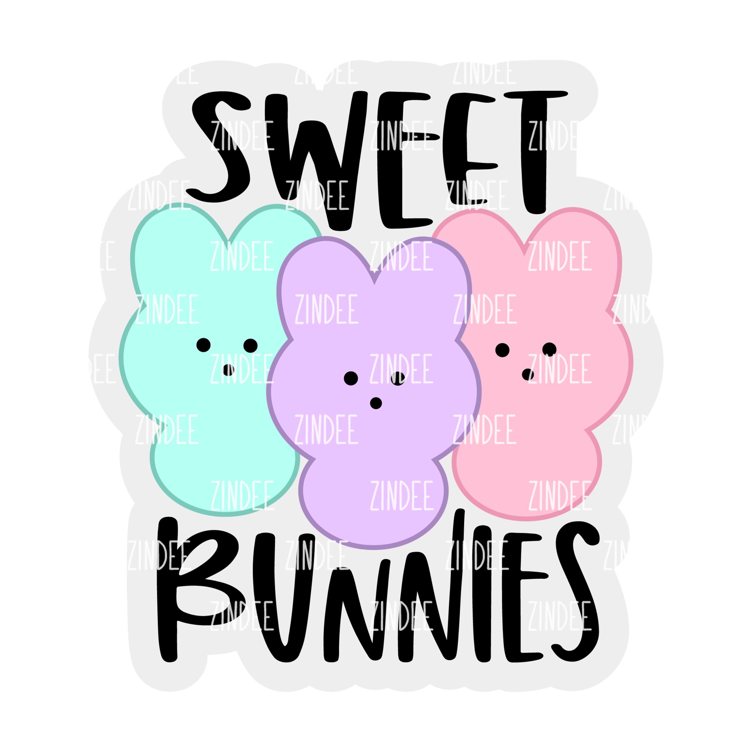 Sweet Bunnies Acrylic Blank- Sticker- UV DTF (2 inch) NO HOLE