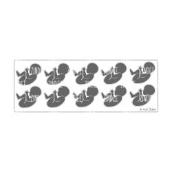 Baby (sticker sheet) .6" White Gloss