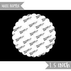 Scallop Circle Acrylic Blank- Sticker- UV DTF (1.5 inch) WHITE NO HOLE