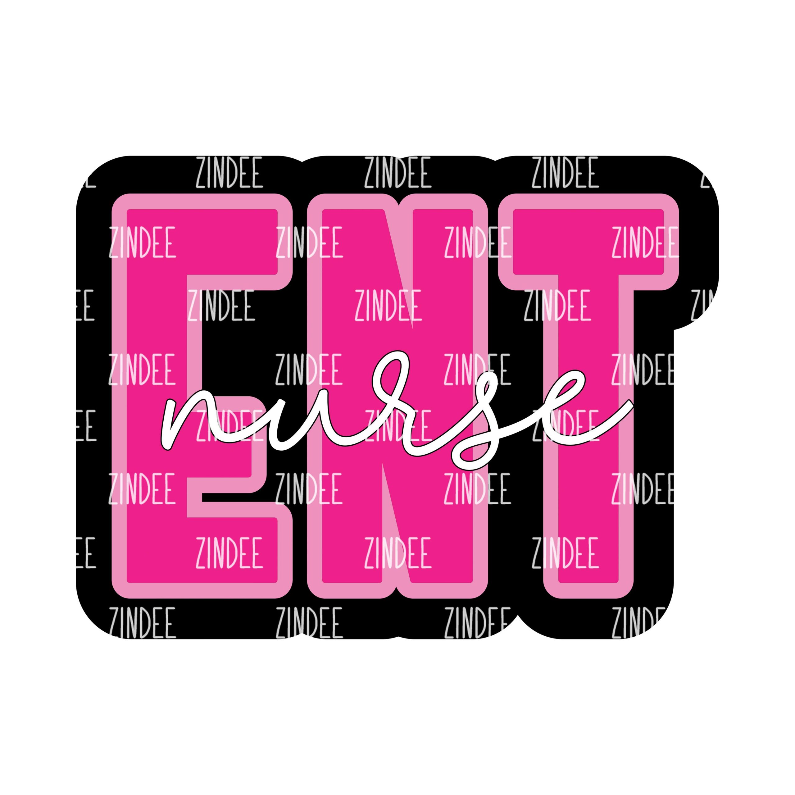 ENT Nurse Script – Acrylic Badge Reel Blank (2") No Hole | Optional Sticker or UV DTF