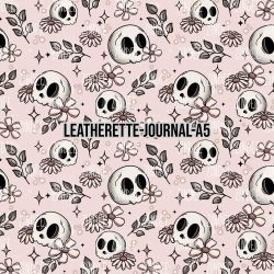 Pink Floral Skellie - Journal Size- A5 (Faux Leather)