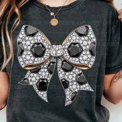 Alternative view of Rhinestone Soccer Bow DTF Transfer