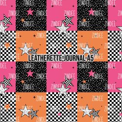 Star and Checker- Journal Size- A5 (Faux Leather)