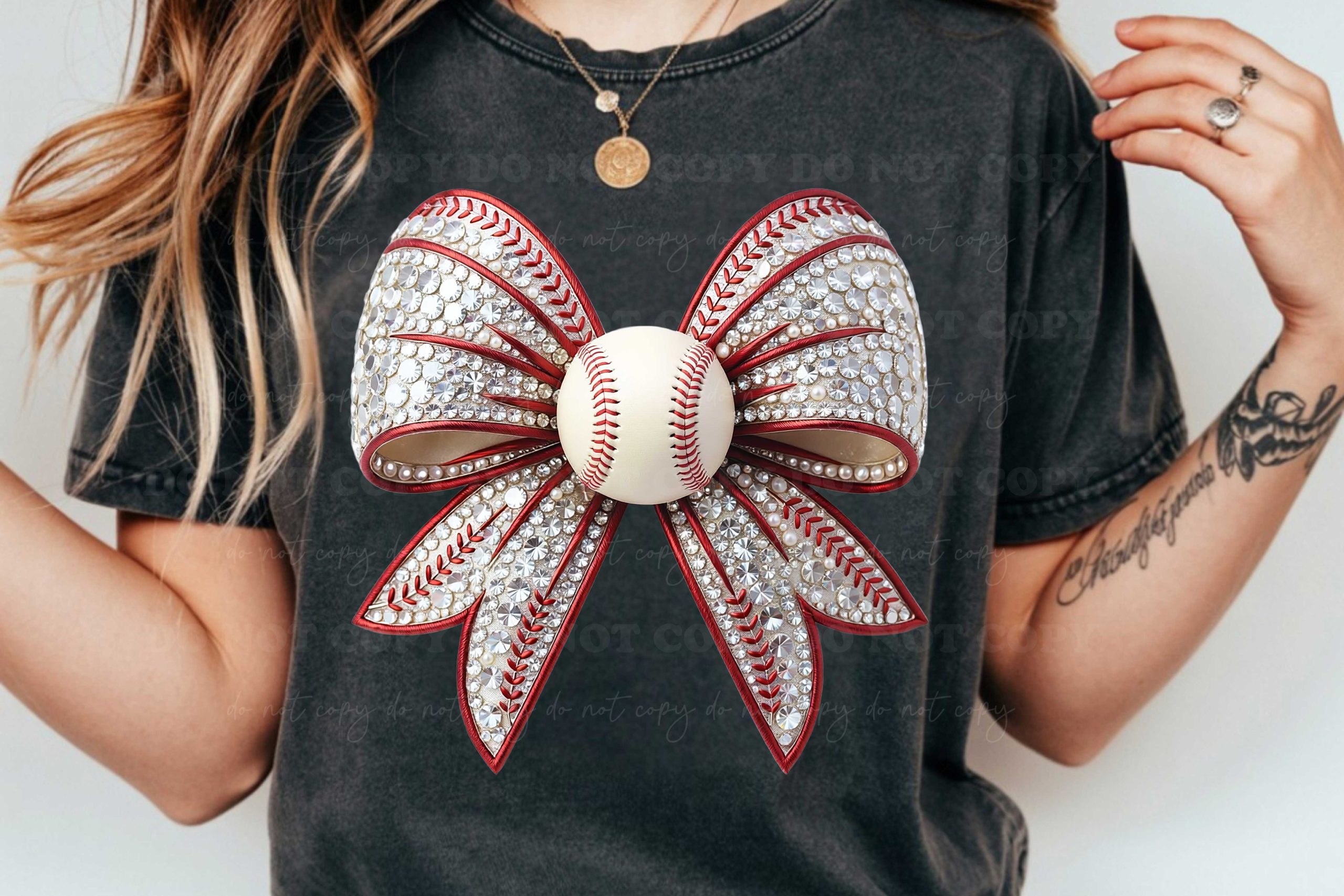 Rhinestone Baseball Bow- Adult Size- 11.5"