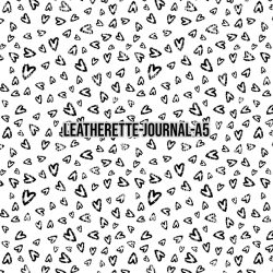 Black Sketch Hearts- Journal Size- A5 (Faux Leather)