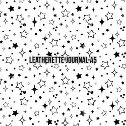 Black Sketch Stars - Journal Size- A5 (Faux Leather)