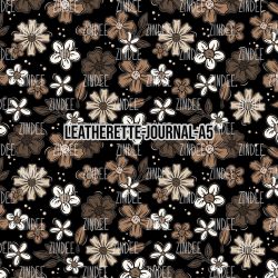 Brown Florals - Journal Size- A5 (Faux Leather)