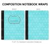 Composition Notebook Wrap- Aqua Blue Black 10