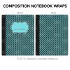 Composition Notebook Wrap- Aqua Blue Black 7
