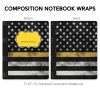 Composition Notebook Wrap- Grunge Line Yellow Extra Stars