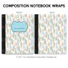 Composition Notebook Wrap- Light Blue Dots Brush Strokes