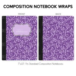 Composition Notebook Wrap- Purple Awareness 4