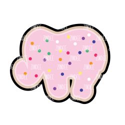 Elephant Animal Cookie/Cracker Acrylic Blank- Sticker- UV DTF (2 inch) NO HOLE