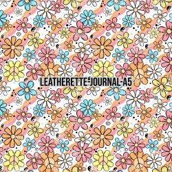 Floral Colorful Retro - Journal Size- A5 (Faux Leather)