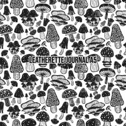 Funky Mushrooms Black - Journal Size- A5 (Faux Leather)