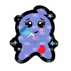 Glove Doll Tied Arms- Blood Tube -(2") NO HOLE | Also Available as Sticker or UV DTF