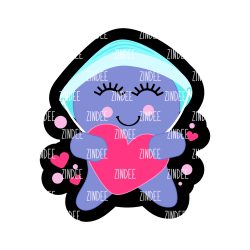Glove Doll with Hat Heart- Badge Reel Blank (2") NO HOLE | Also Available as Sticker or UV DTF
