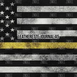 Grunge Yellow Line - Journal Size- A5 (Faux Leather)