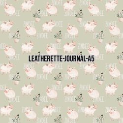 Pig Watercolor - Journal Size- A5 (Faux Leather)
