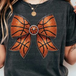 Alternative view of Rhinestone Basketball Bow DTF Transfer