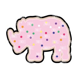 Rhino Animal Cookie/Cracker Acrylic Blank- Sticker- UV DTF (2 inch) NO HOLE