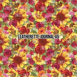 Roses Sunflowers - Journal Size- A5 (Faux Leather)