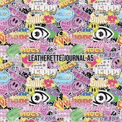 Stickered Composition Notebook- Journal Size- A5 (Faux Leather)