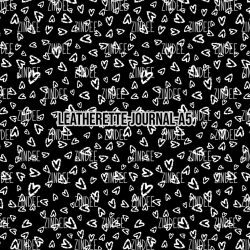 White Sketch Hearts- Journal Size- A5 (Faux Leather)