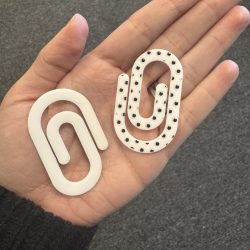 Chubby Paperclip Lightweight (SMALL 2 inch Size)- WHITE acrylic