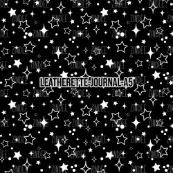 White Sketch Stars - Journal Size- A5 (Faux Leather)