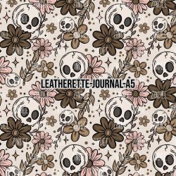 Brown Floral Skellie - Journal Size- A5 (Faux Leather)