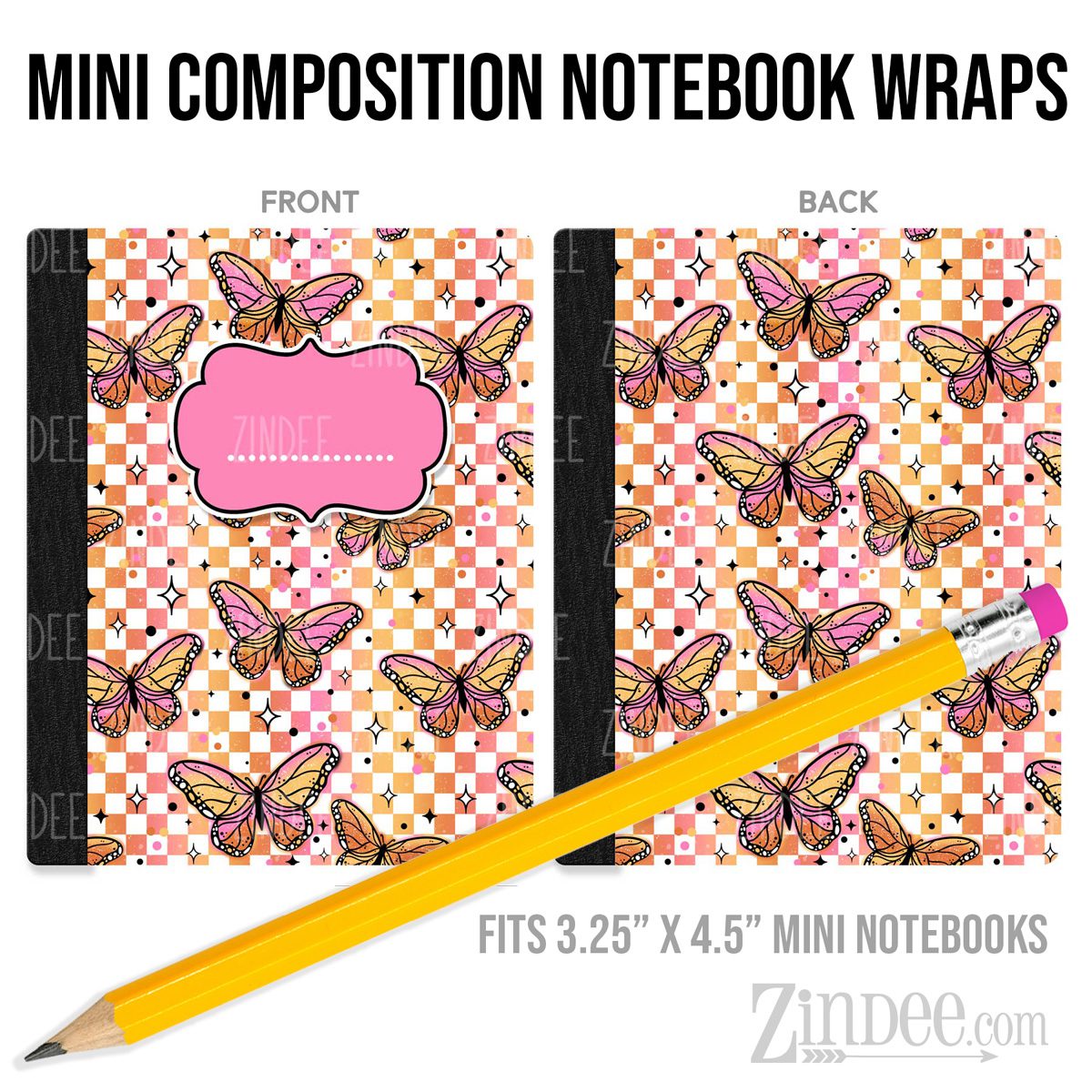 Antisocial Butterfly – Mini Composition Notebook Wrap (3.25" x 4.5") | Vinyl Notebook Cover